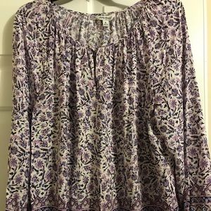 Women’s lucky brand print peasant top